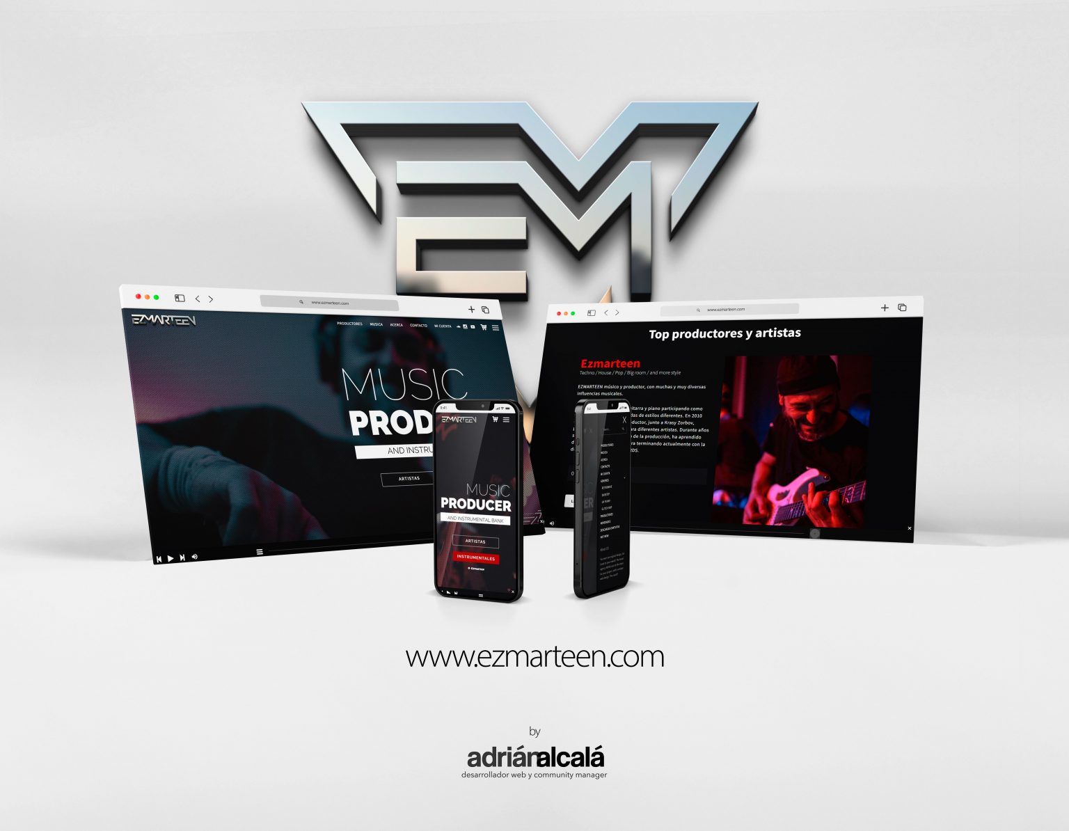 Diseño web y mantenimiento Ezmarteen Records (Estudio de grabación de música)