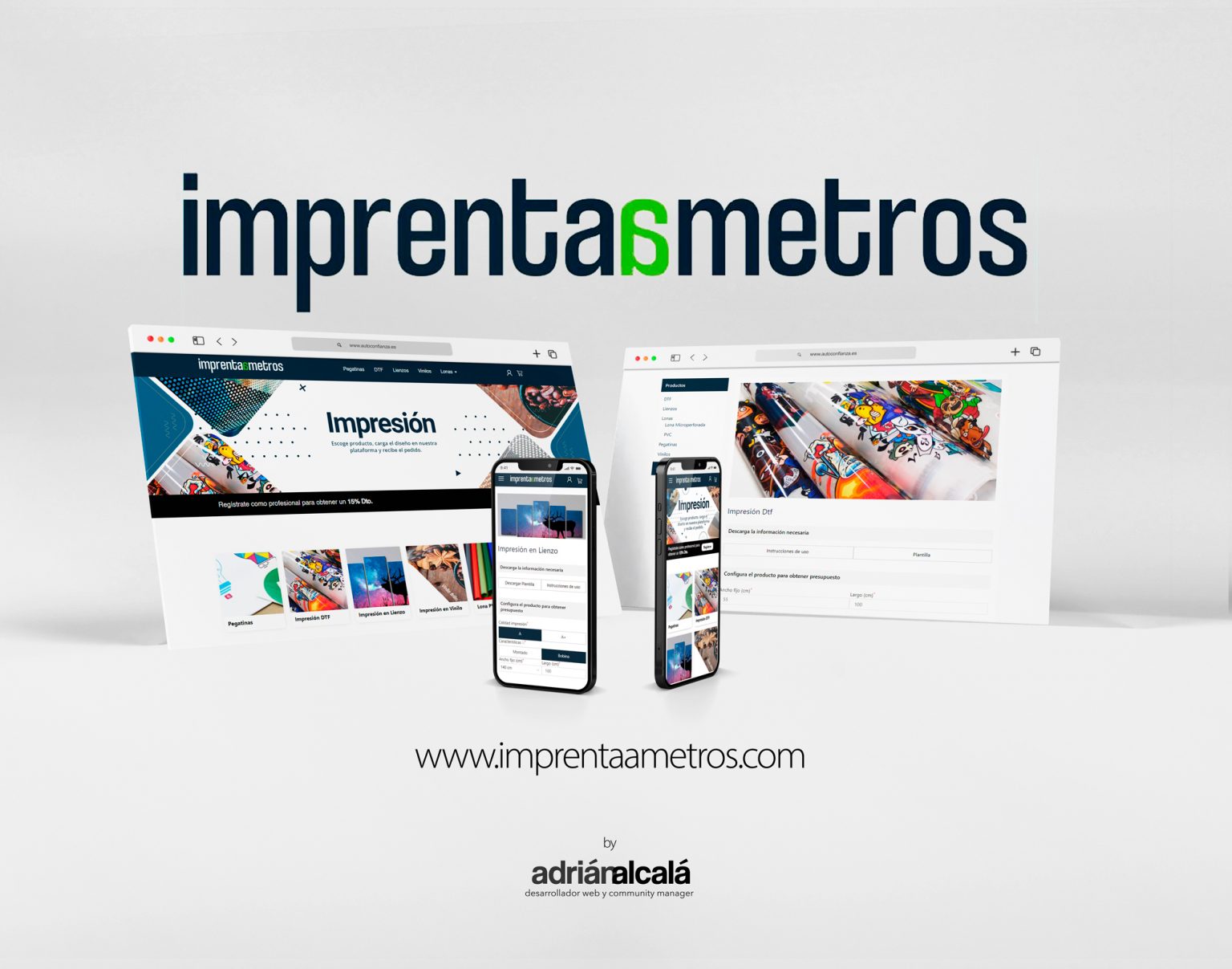 Diseño web y mantenimiento Imprentaametros (Imprenta digital online)