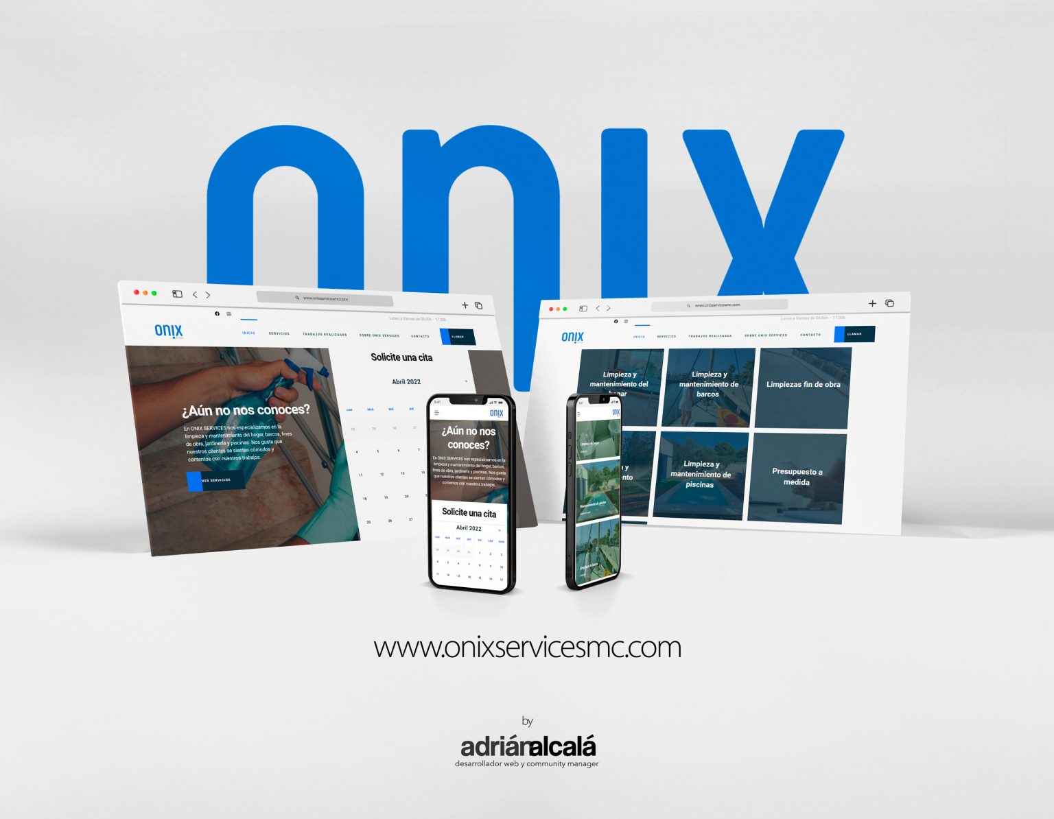 Diseño web Onix Services (Servicio de limpieza)