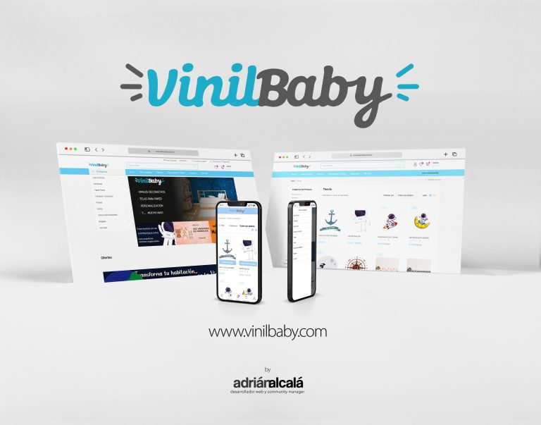Tienda online de VinilBaby, vinilos decorativos infantiles, en ordenador y móvil: portada y catálogo