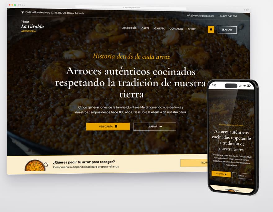 Site web de Venta La Giralda sur ordinateur et sur mobile