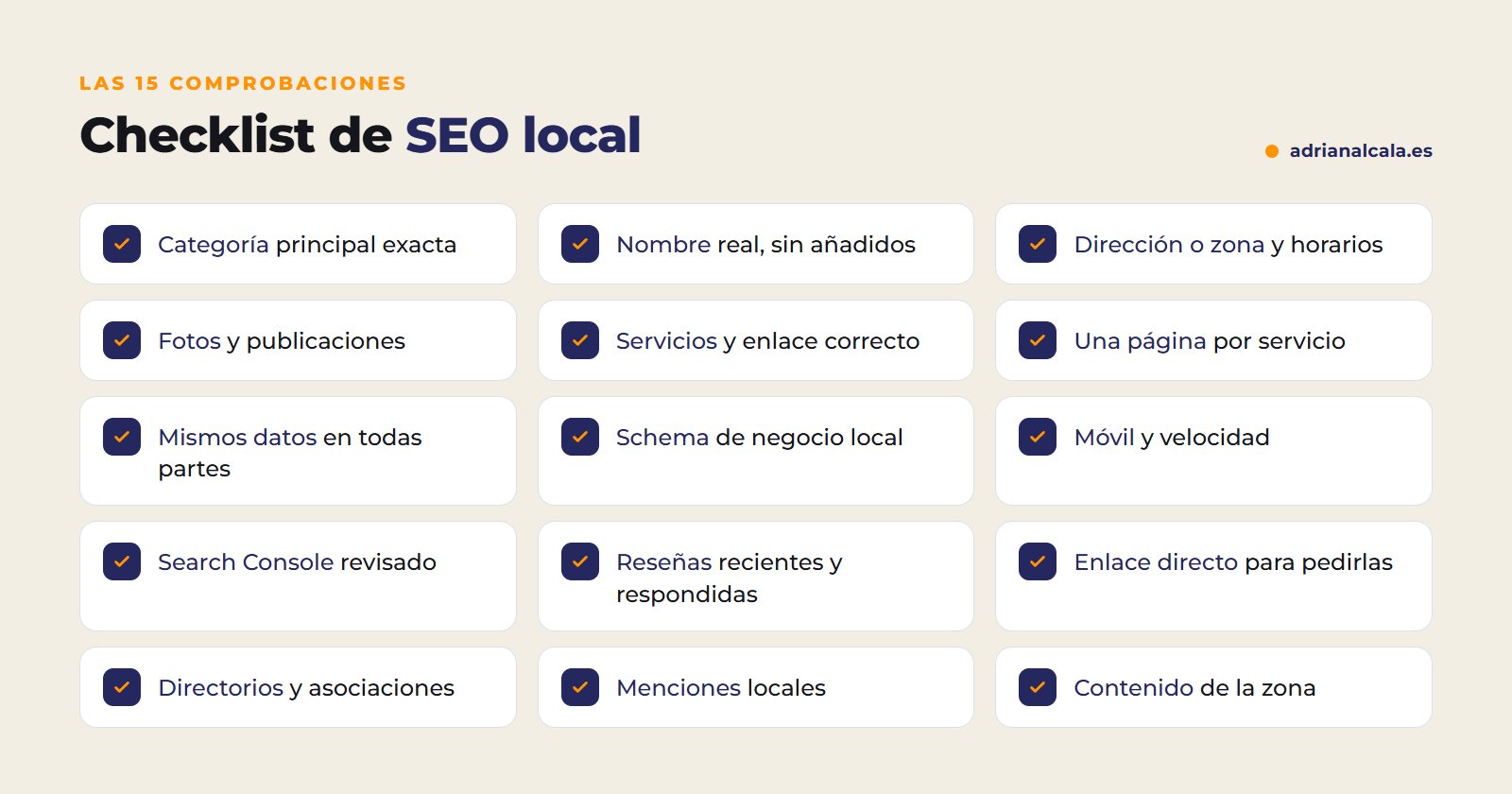 Las 15 comprobaciones del SEO local en Dénia en una sola lista