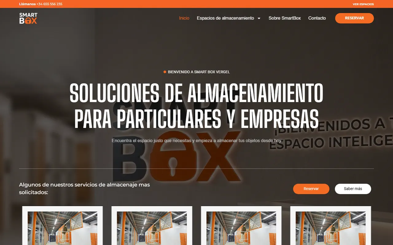 El principio de la portada de smartboxvergel.com bajando sola