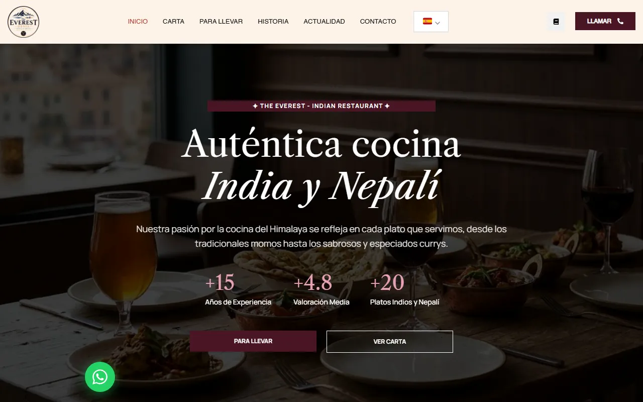 El principio de la portada de theeverestdenia.com bajando sola