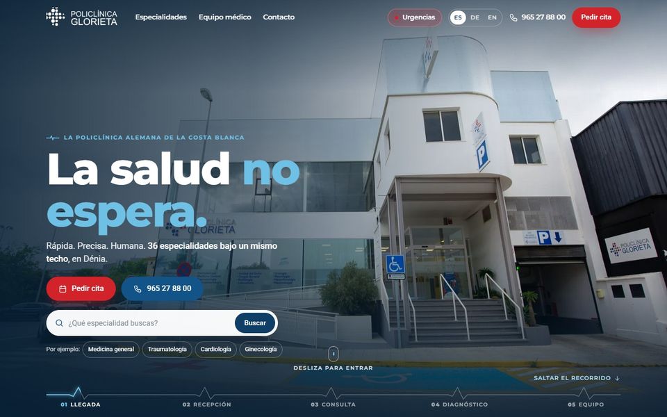 Concepto de la web de Policlínica Glorieta